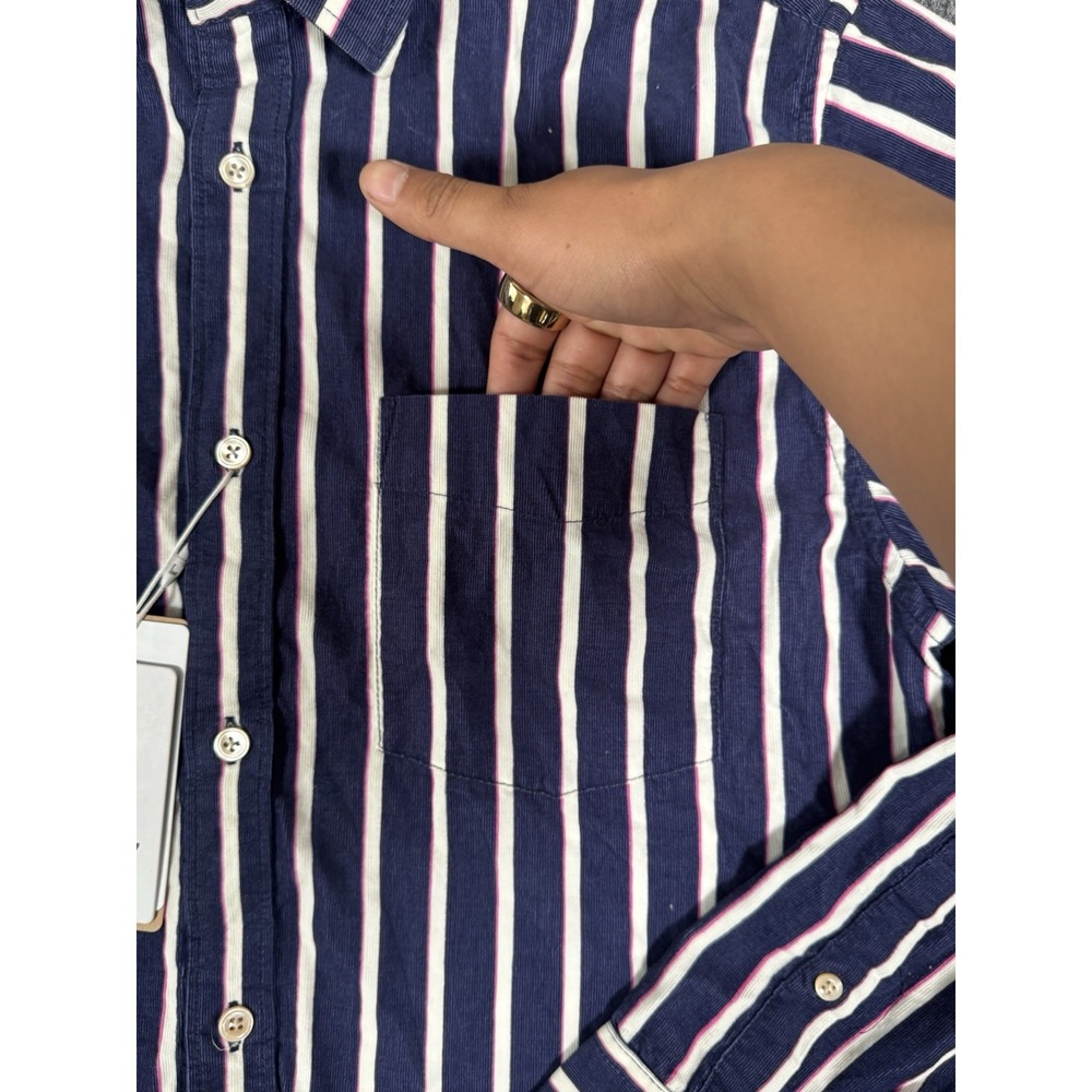 NWT NN07 No Nationality Shirt Mens Small Blue Errico Flannel Button Up Cotton - Picture 5 of 11